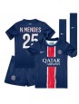 Otroške Nogometnih dresov Paris Saint-Germain Nuno Mendes #25 Domači 2024-25 Kratki rokavi (+ hlače)